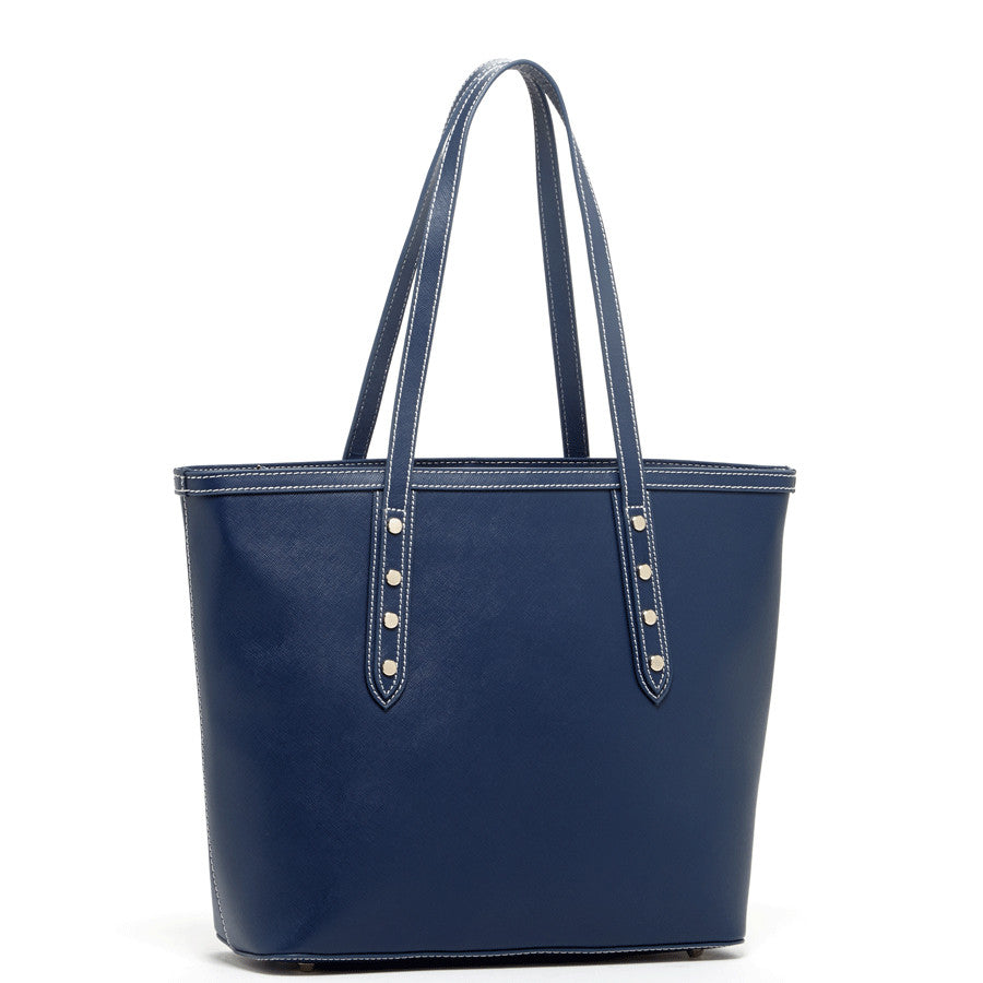 Blue Leather Shoulder Bag