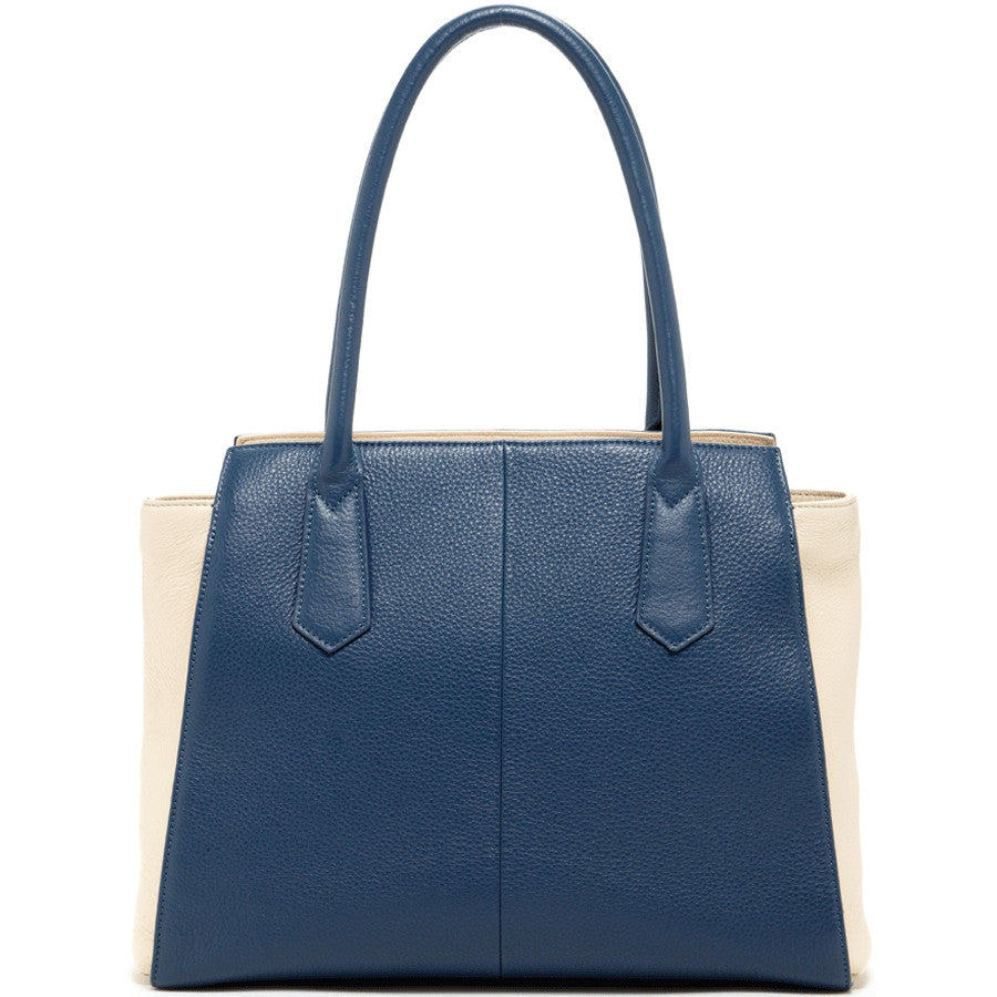 Jody Blue Ivory Leather Tote