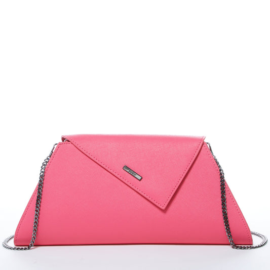 Angelica Hot Pink Leather Clutch