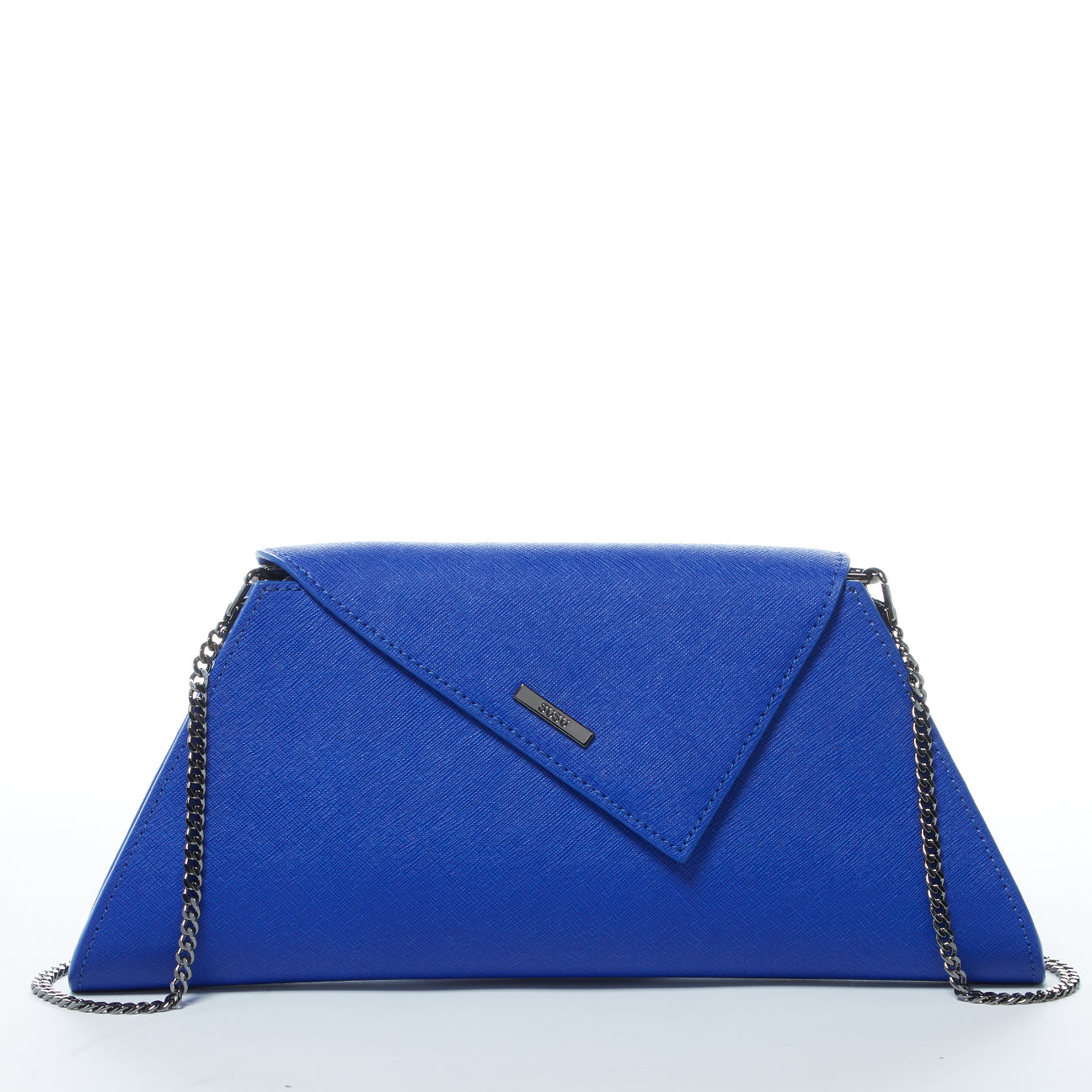 Angelica Cobalt Blue Leather Clutch