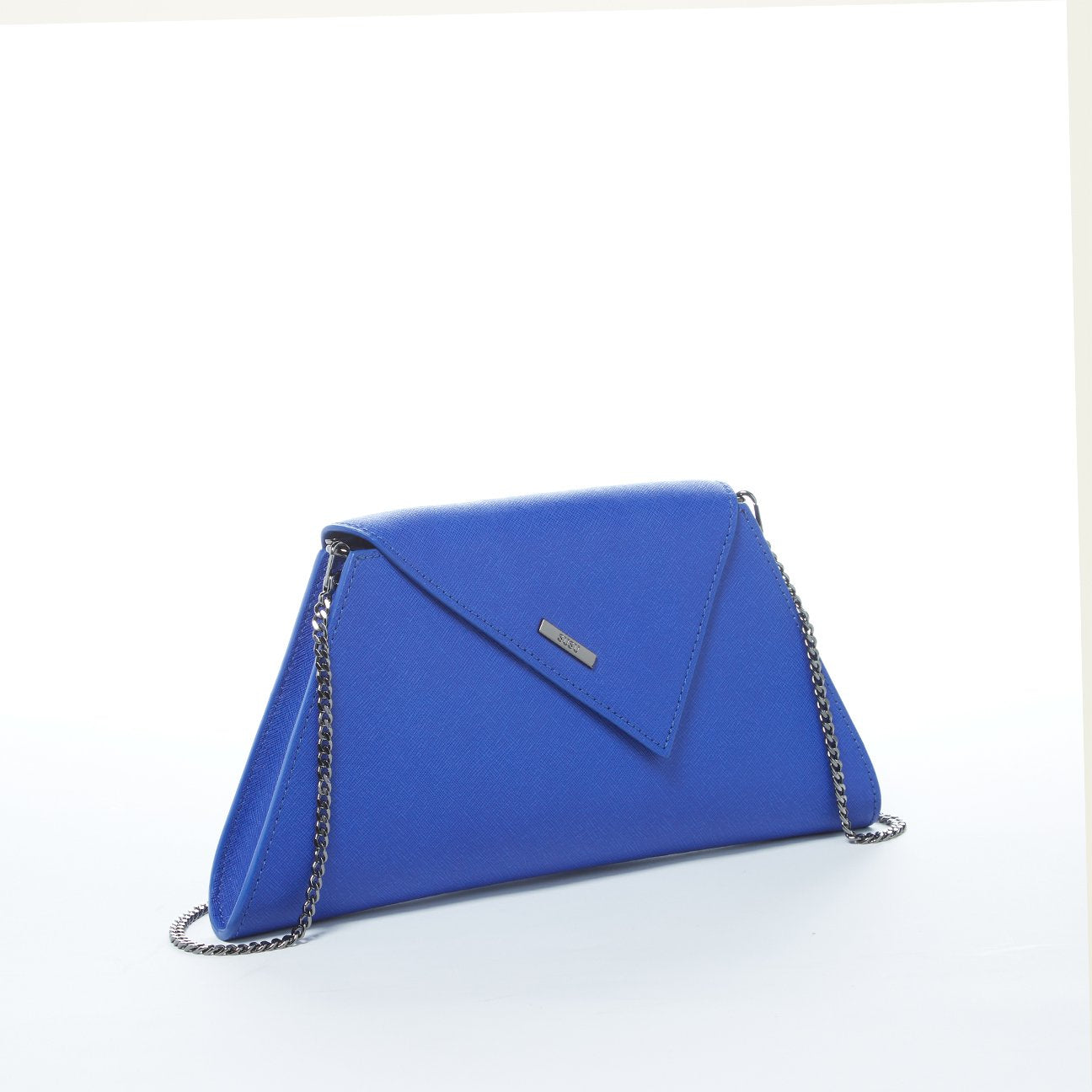 Angelica Cobalt Blue Leather Clutch