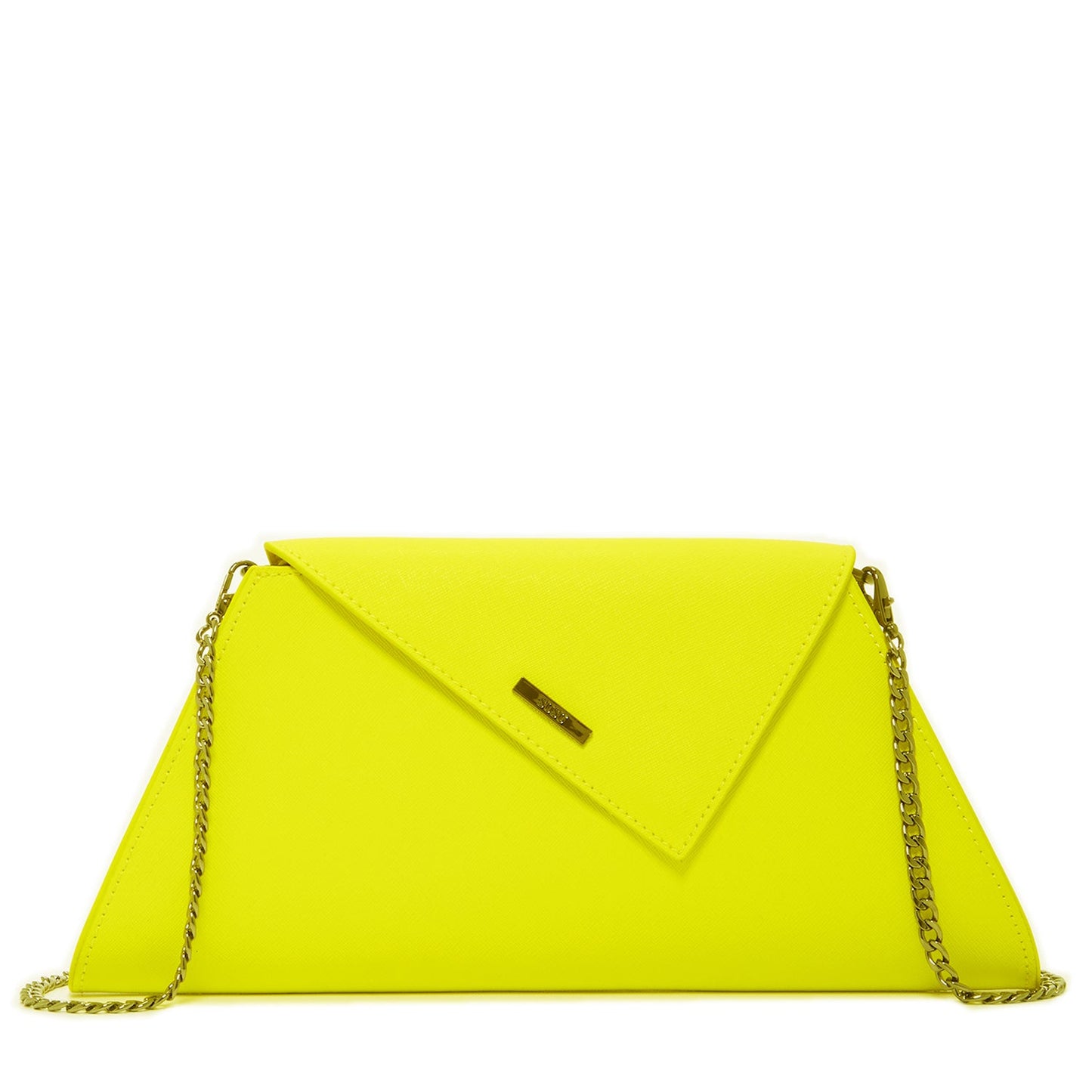 Angelica Electric Yellow Leather Clutch