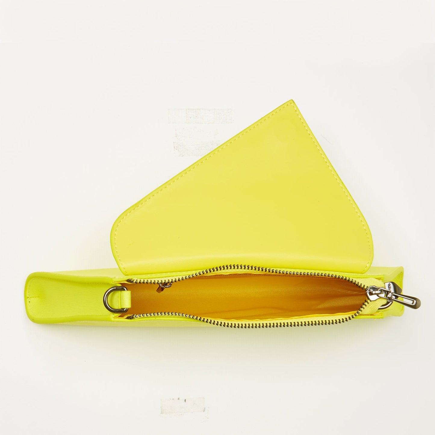 Angelica Electric Yellow Leather Clutch