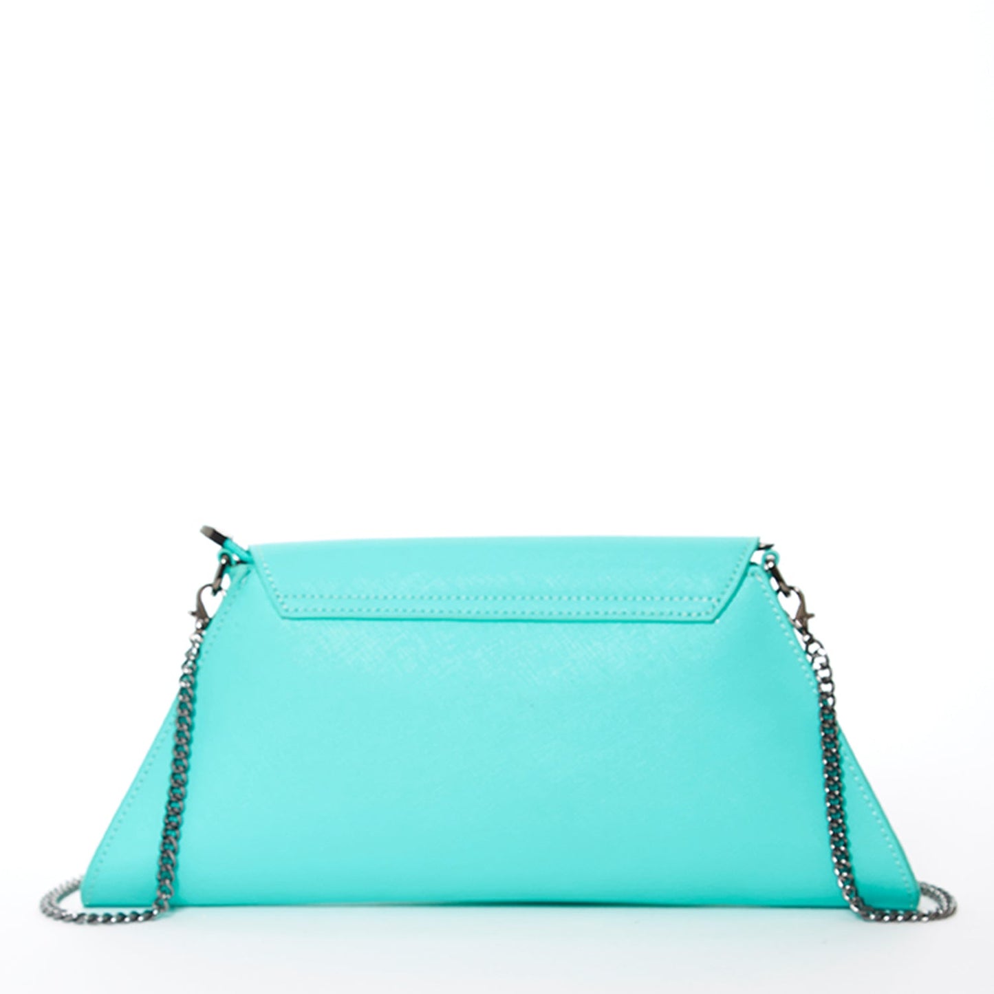 Angelica Turquoise Leather Clutch