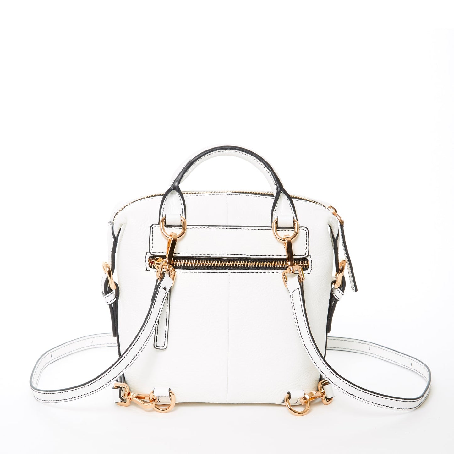 Ashley White Mini Leather Backpack