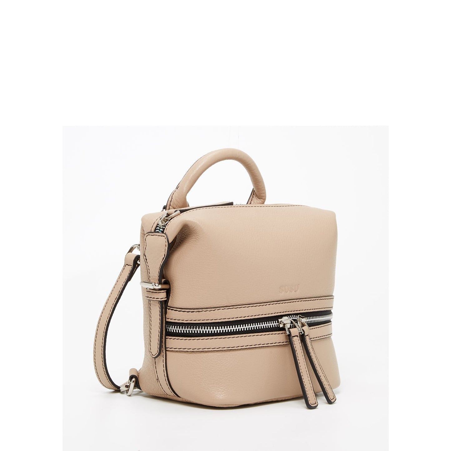 Ashley Beige Mini Leather Backpack