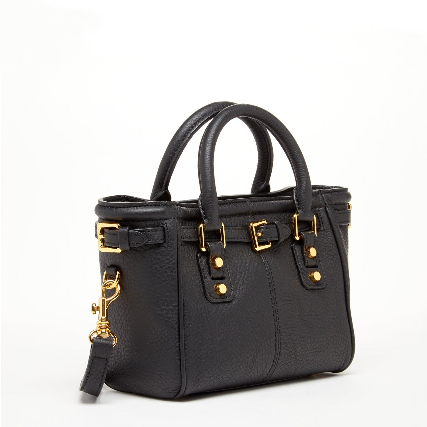 Emma Black Leather Satchel Bag