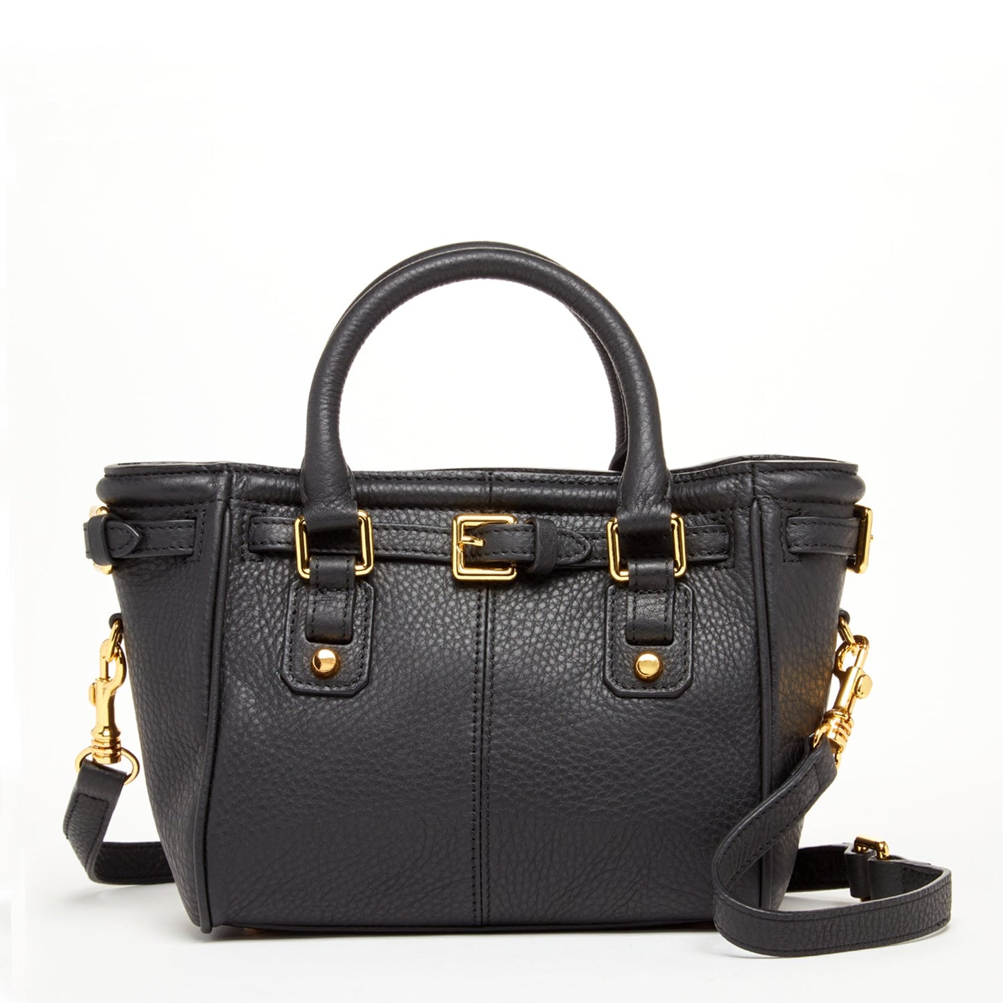 Emma Black Leather Satchel Bag