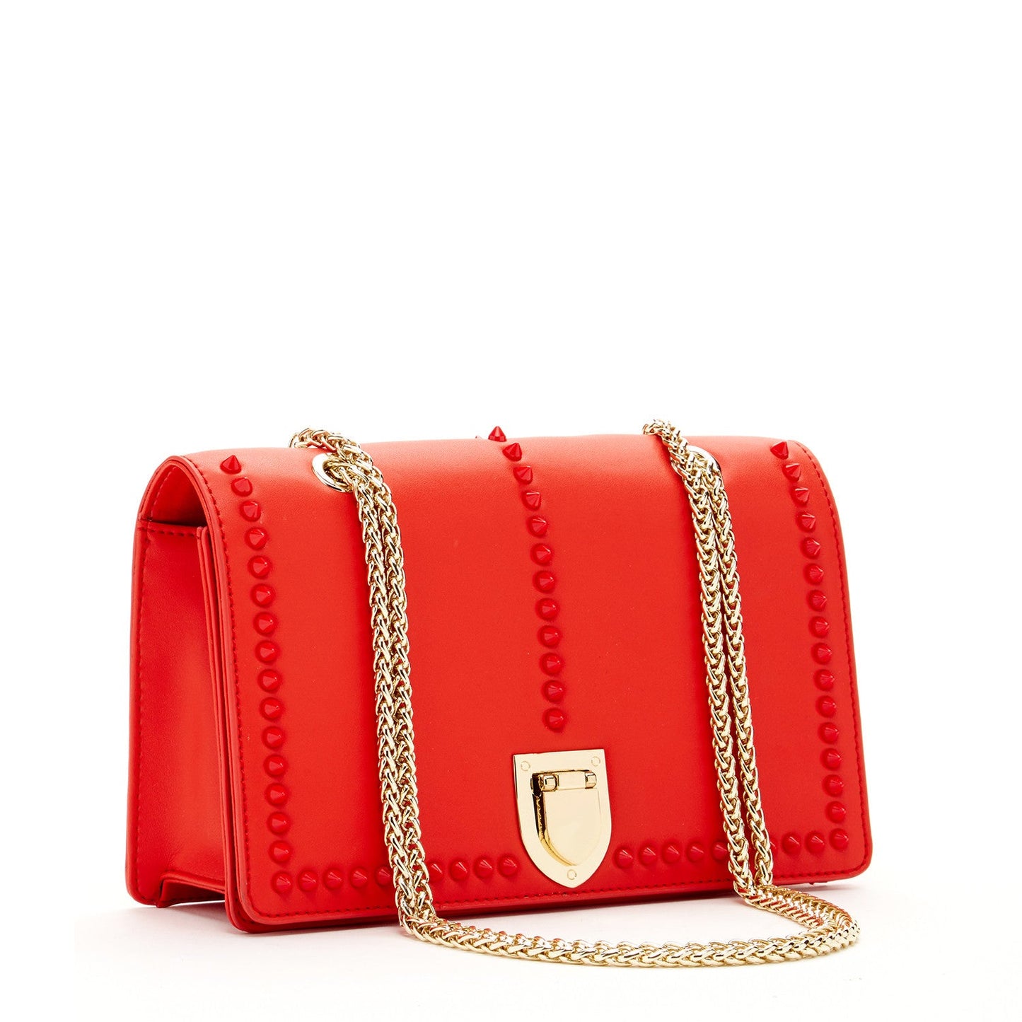 Josie Red Leather Chain Purse