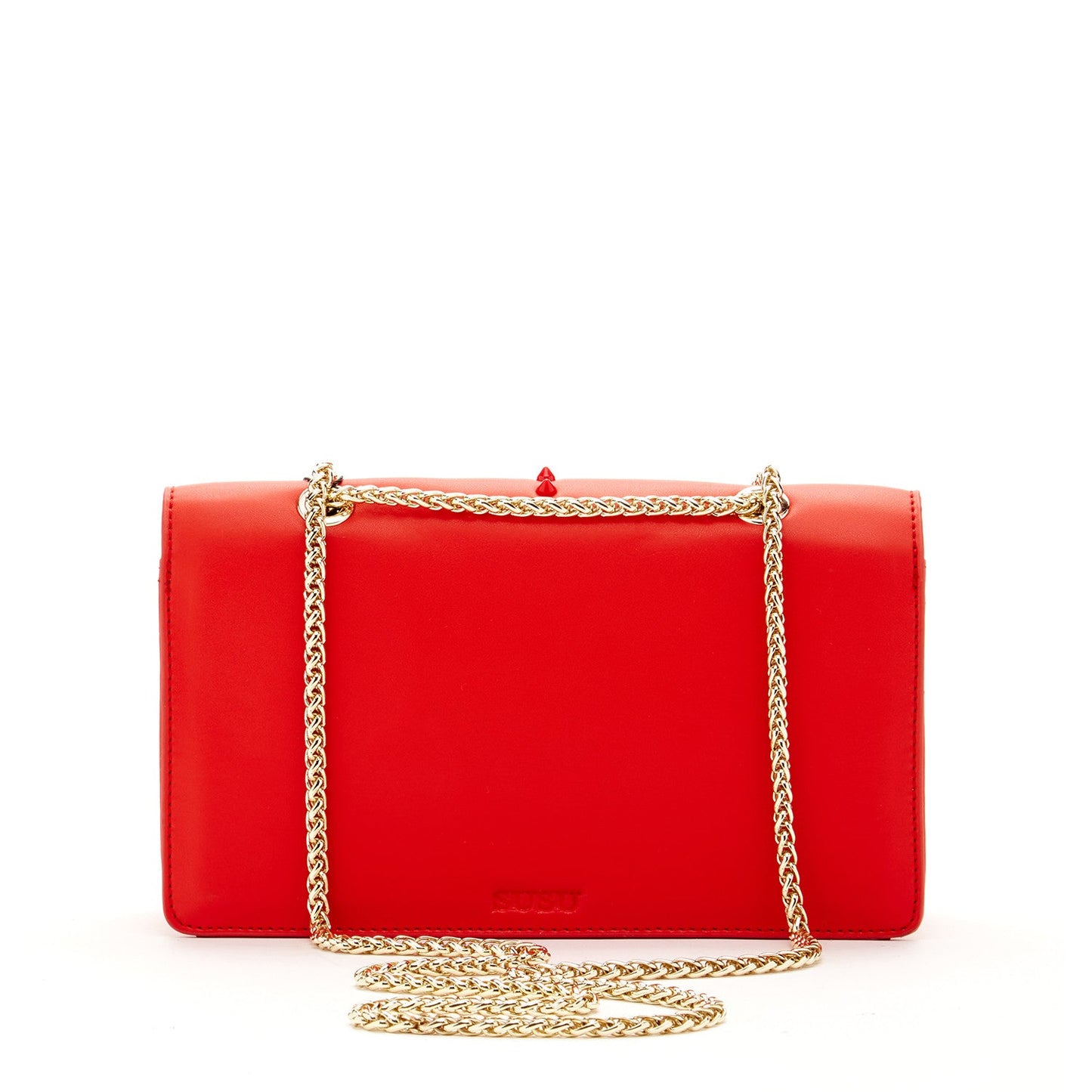 Josie Red Leather Chain Purse