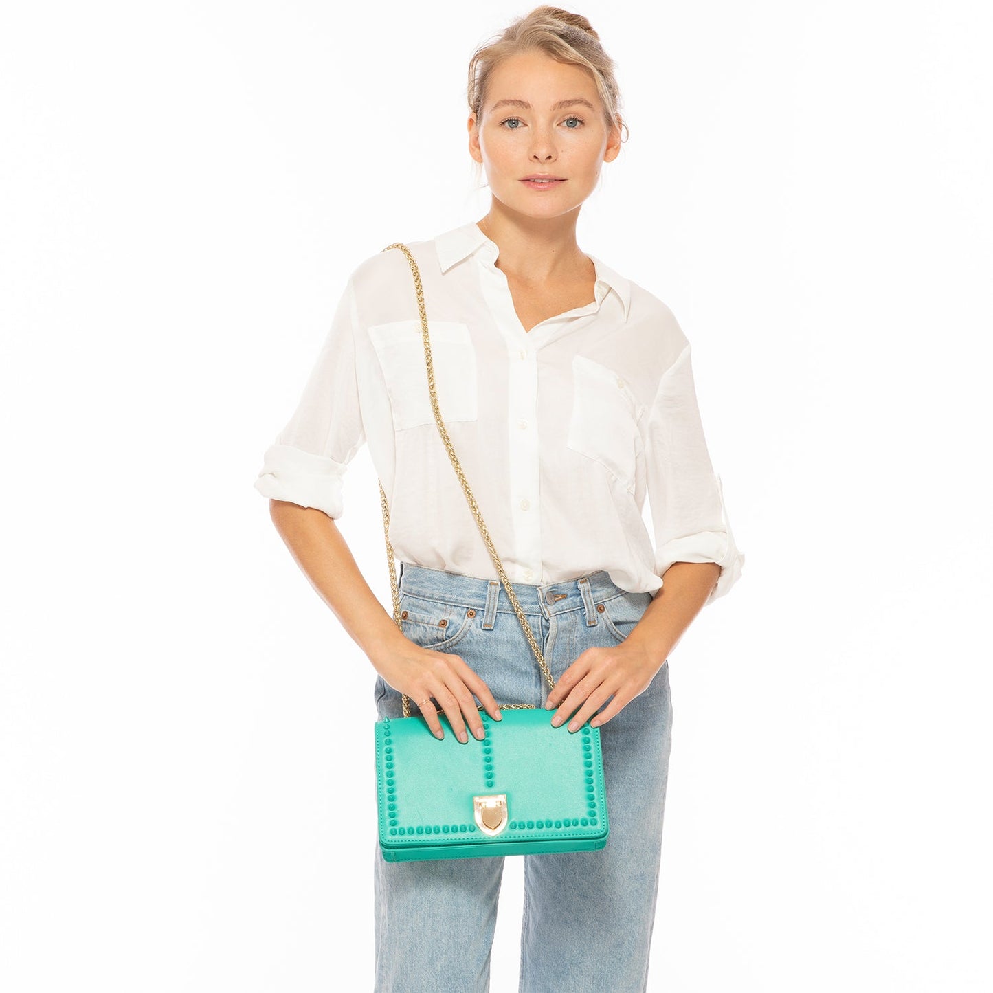 Josie Green Leather Chain Bag