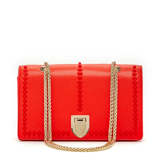 Josie Red Leather Chain Purse