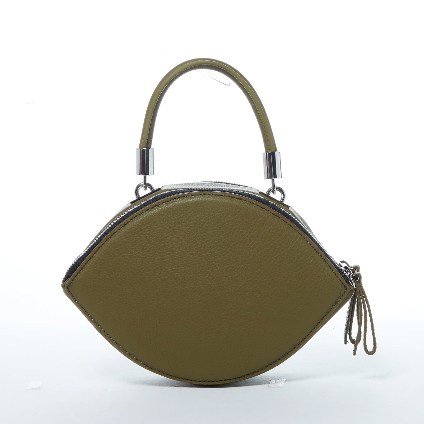 Kiss Olive Green Circle Leather Crossbody Bag