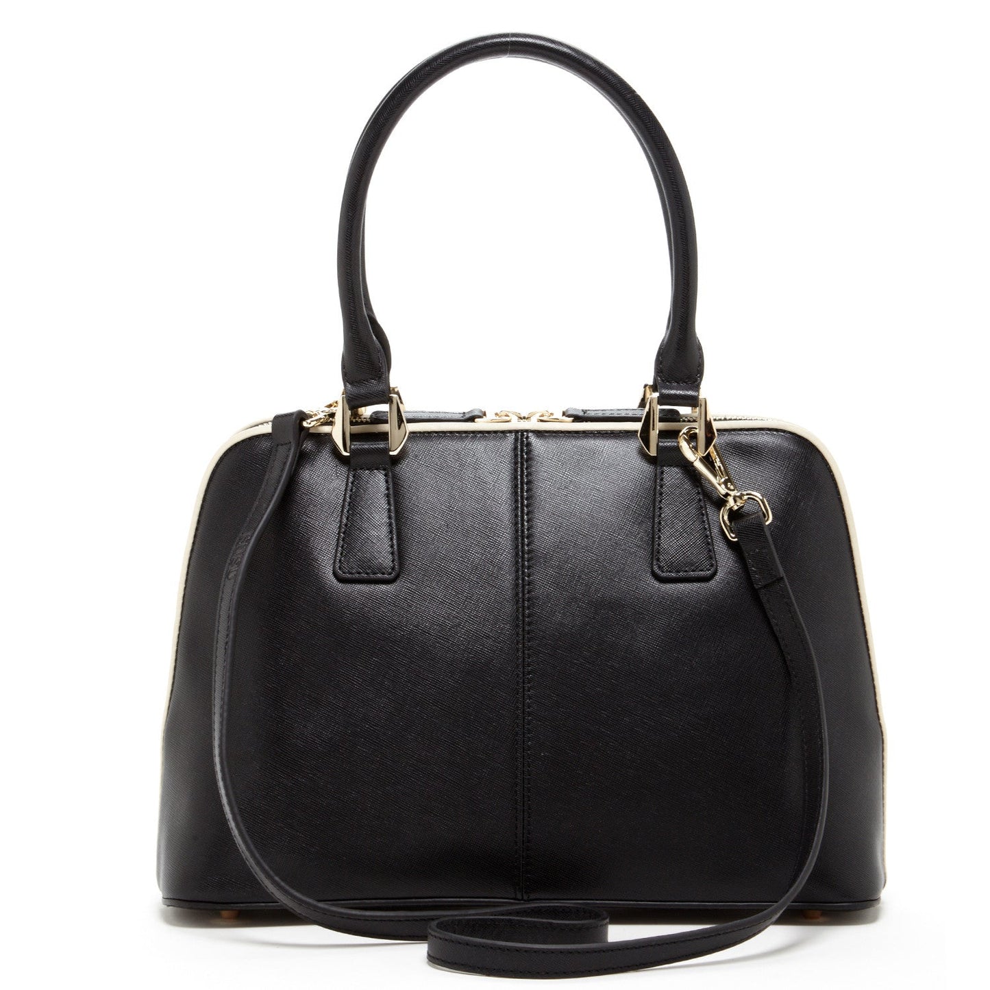 Melissa Black Saffiano Leather Satchel