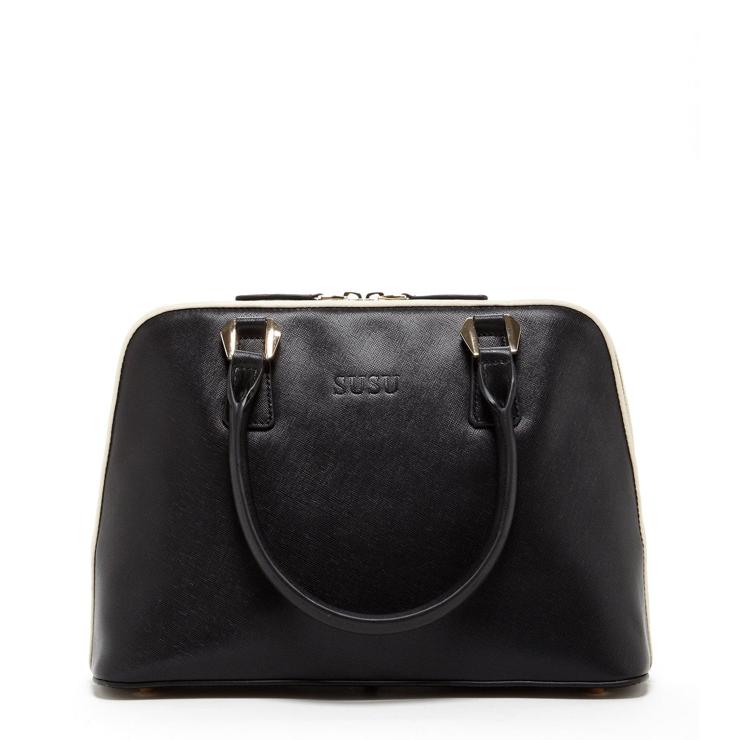 Melissa Black Saffiano Leather Satchel