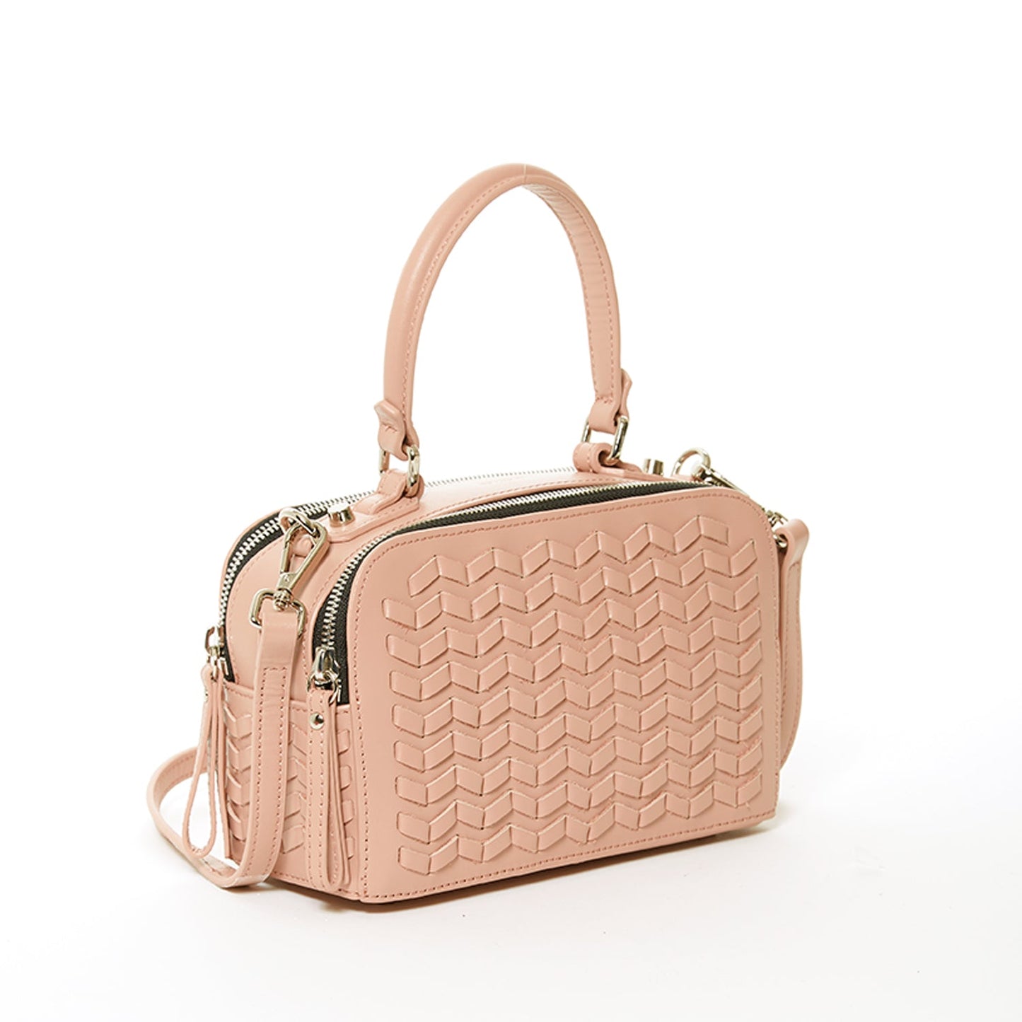 Kayla Pink Leather Crossbody Bag