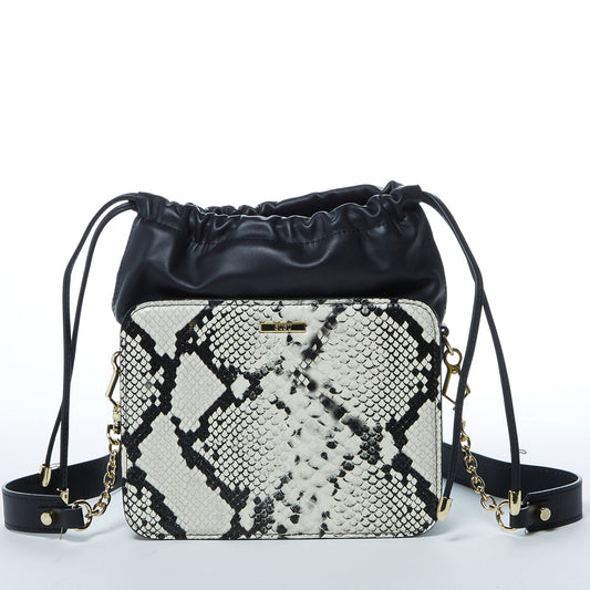 Patricia Black Snakeskin Leather Bucket Bag