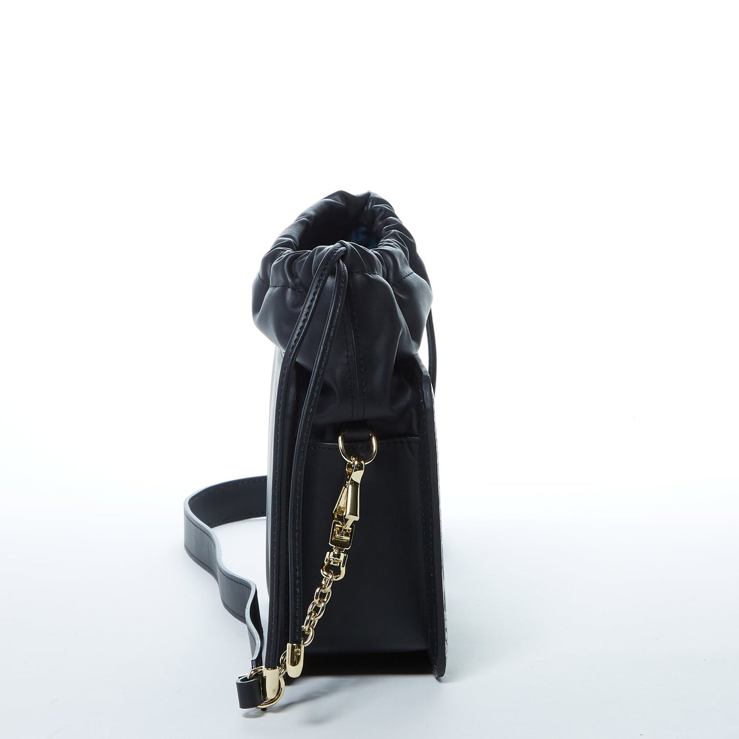 Patricia Black Snakeskin Leather Bucket Bag