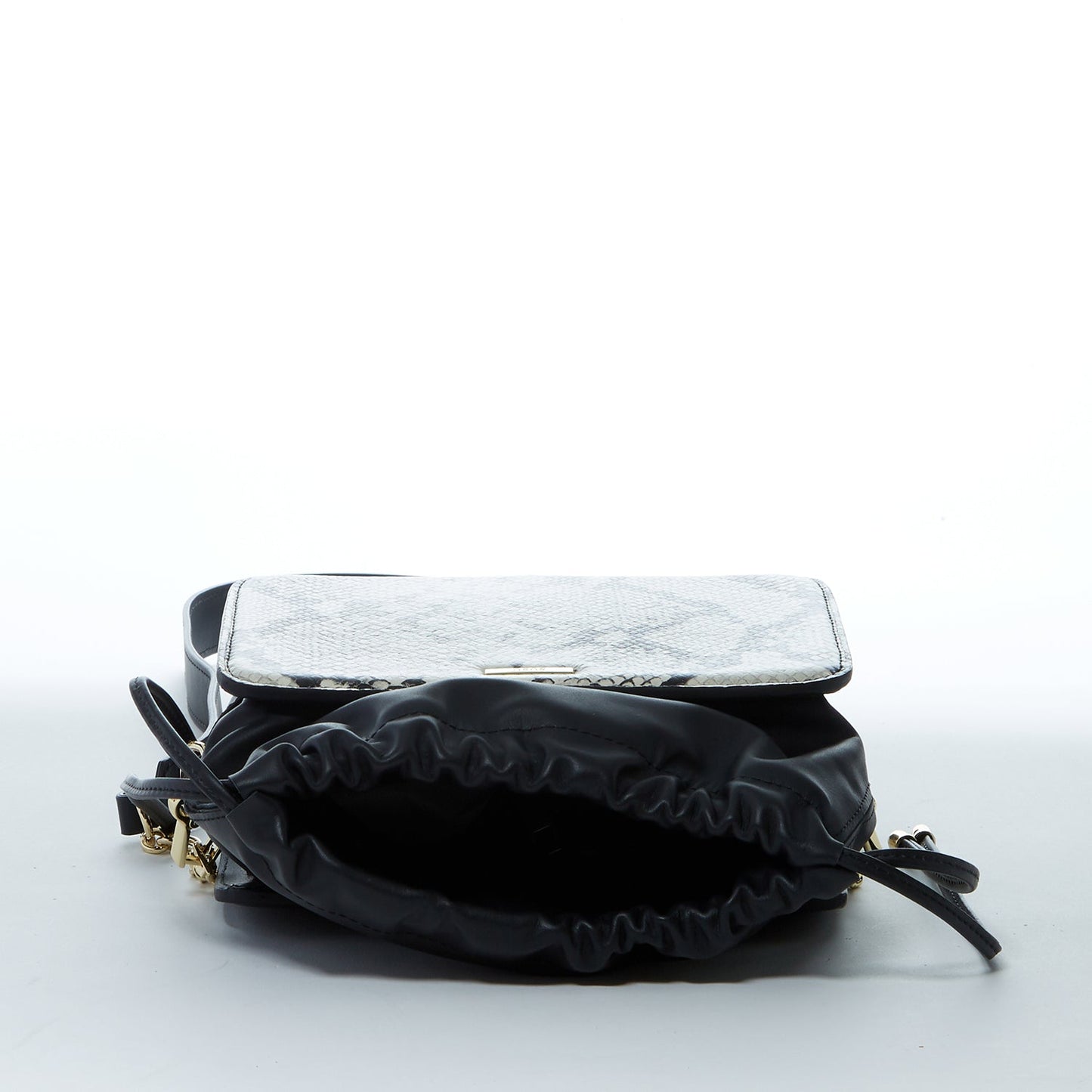 Patricia Black Snakeskin Leather Bucket Bag