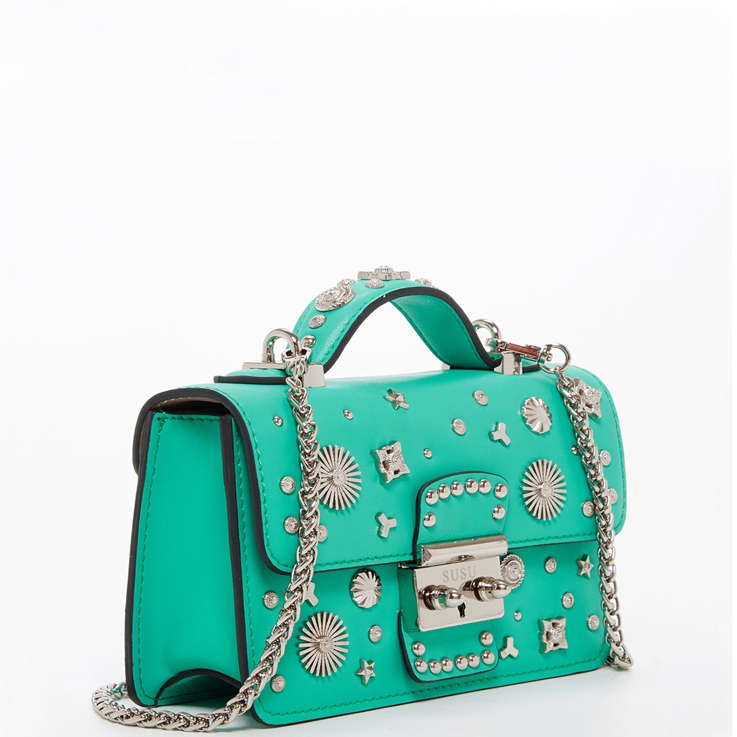 Hollywood Green Studded Purse