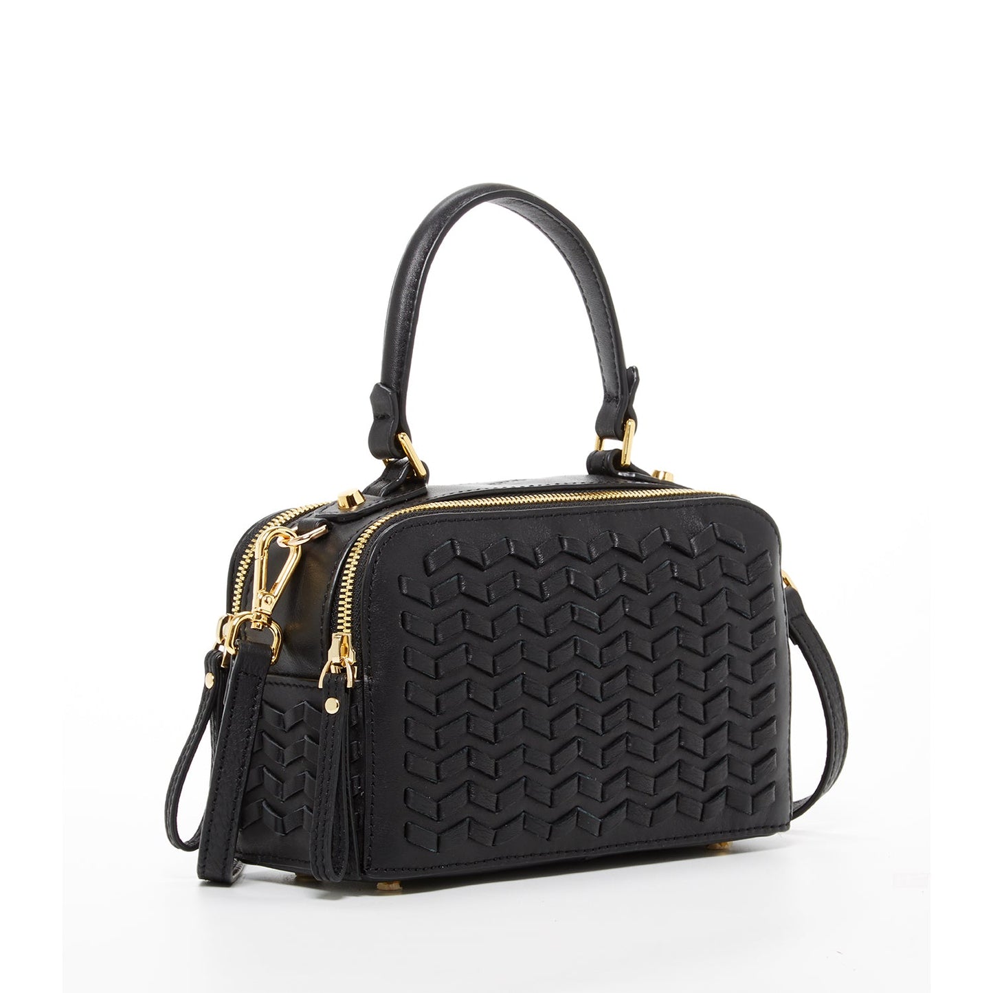 Kayla Black Woven Crossbody Bag