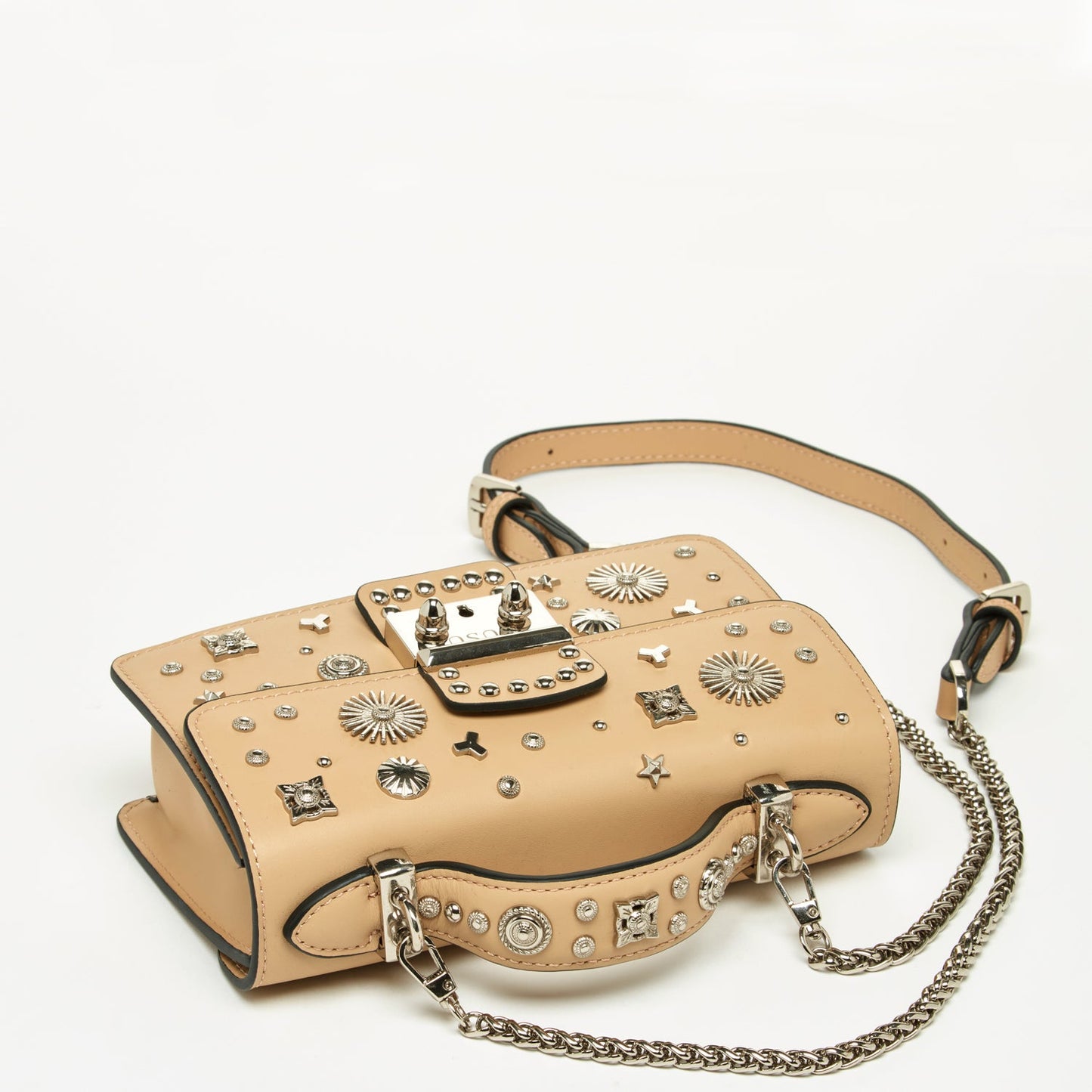 Hollywood Beige Studded Crossbody