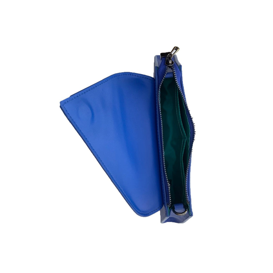 Angelica Cobalt Blue Leather Clutch