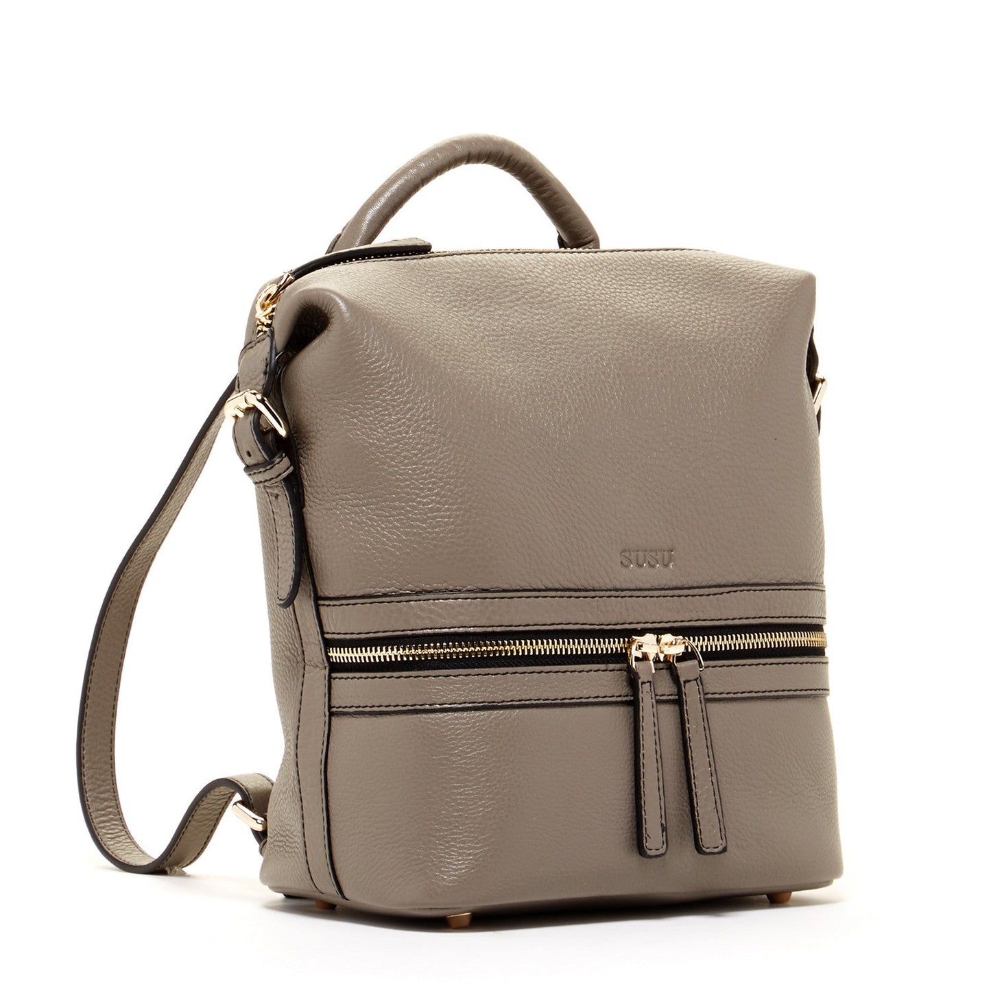 Ashley Gray Leather Backpack