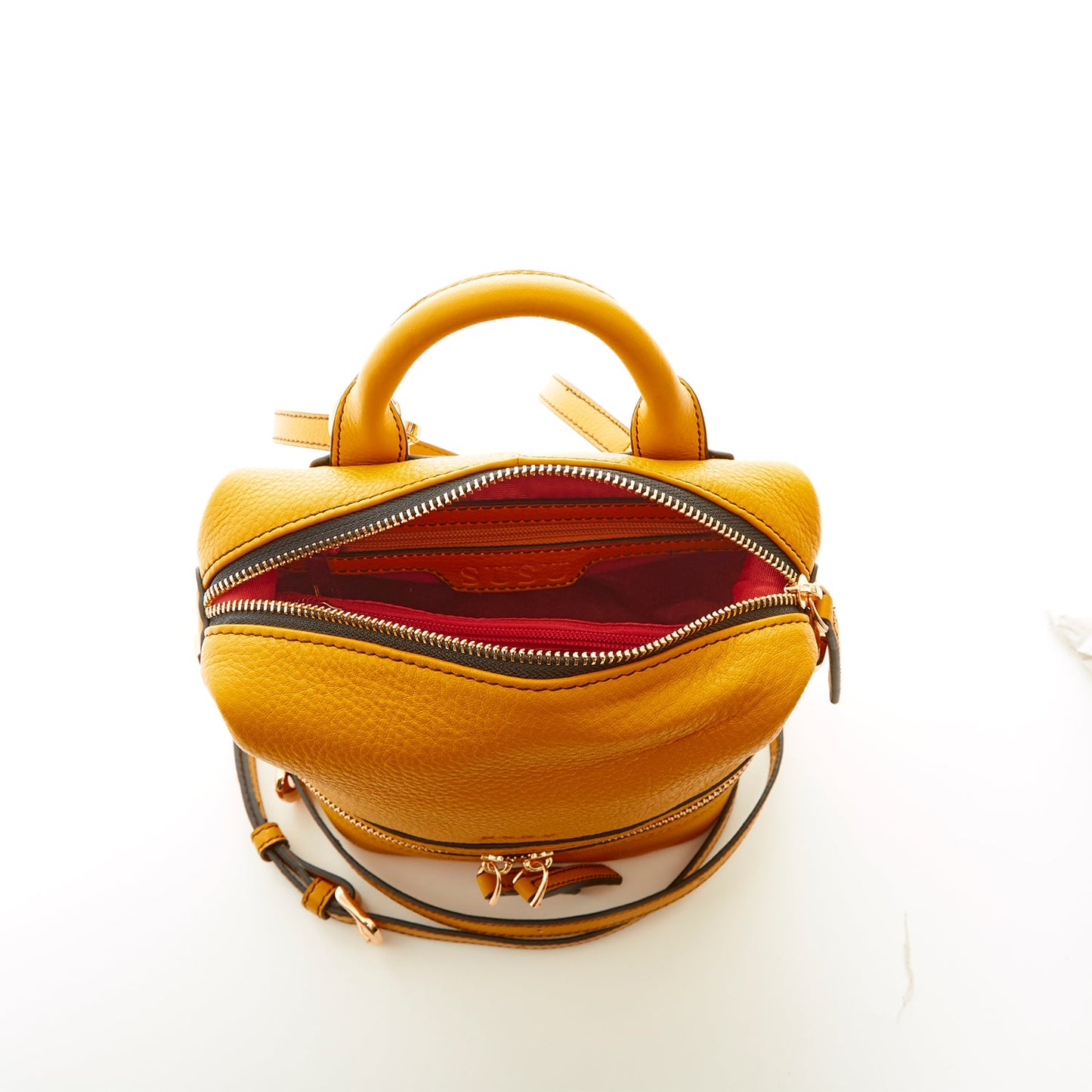 Ashley Yellow Mini Leather Backpack