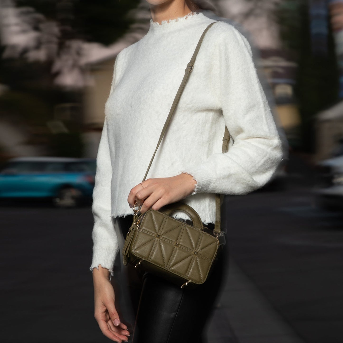 Taylor Olive Green Small Crossbody Bag