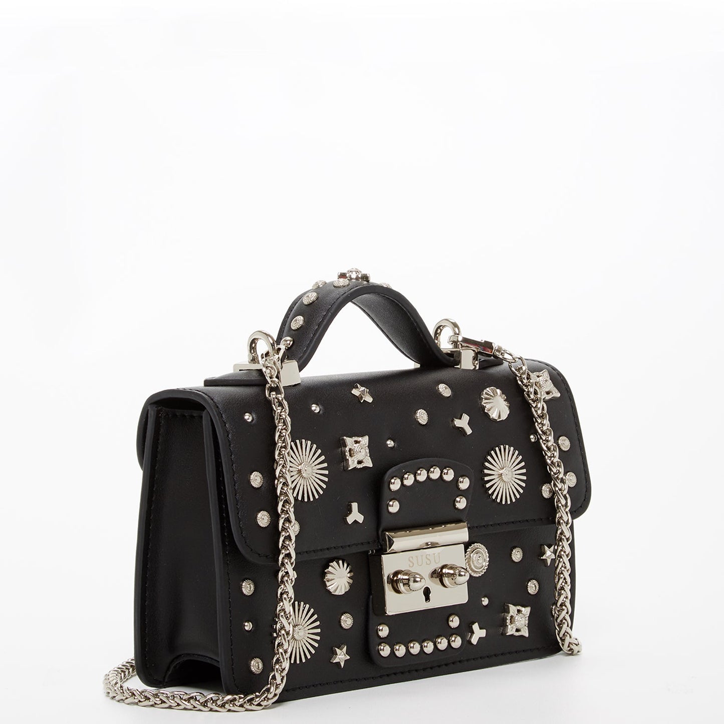 Hollywood Studded Black Crossbody