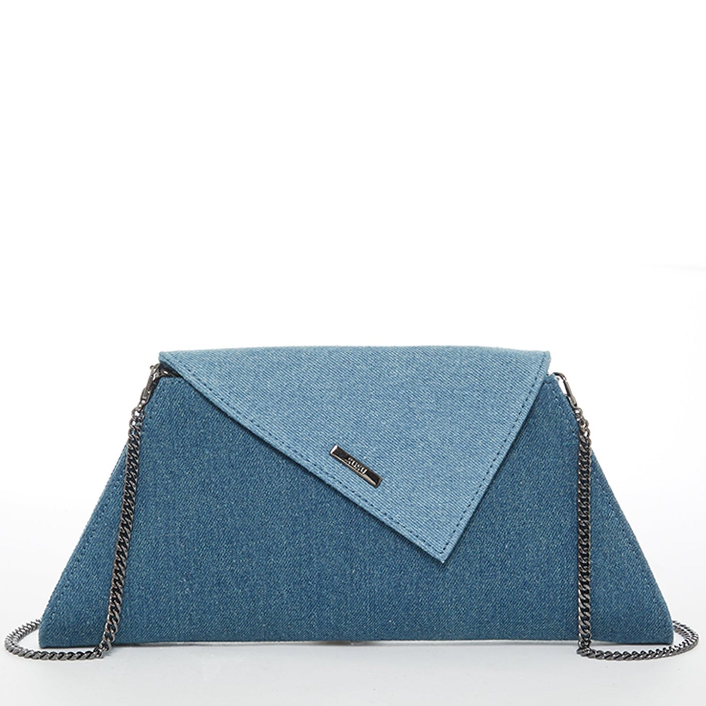 Angelica Two-Tone Denim Clutch