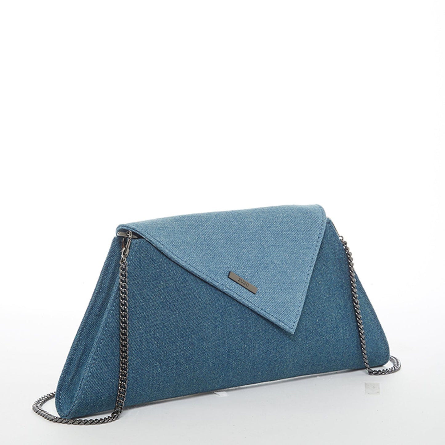 Angelica Two-Tone Denim Clutch