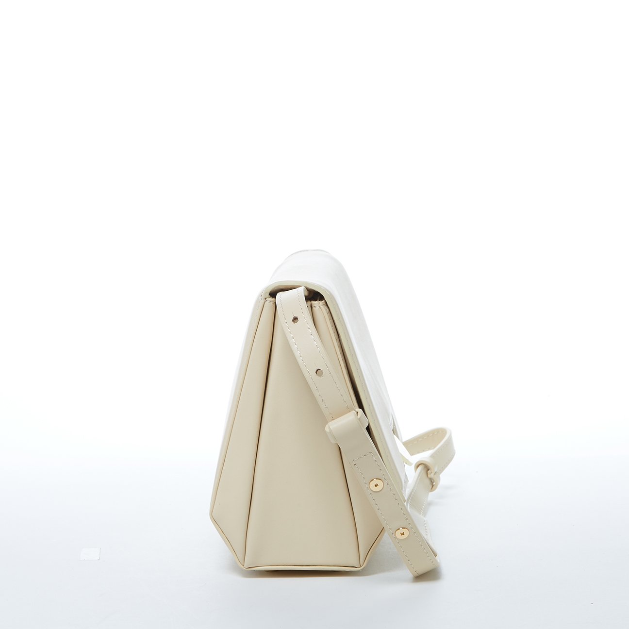 Elizabeth Off-White Leather Saddle Bag