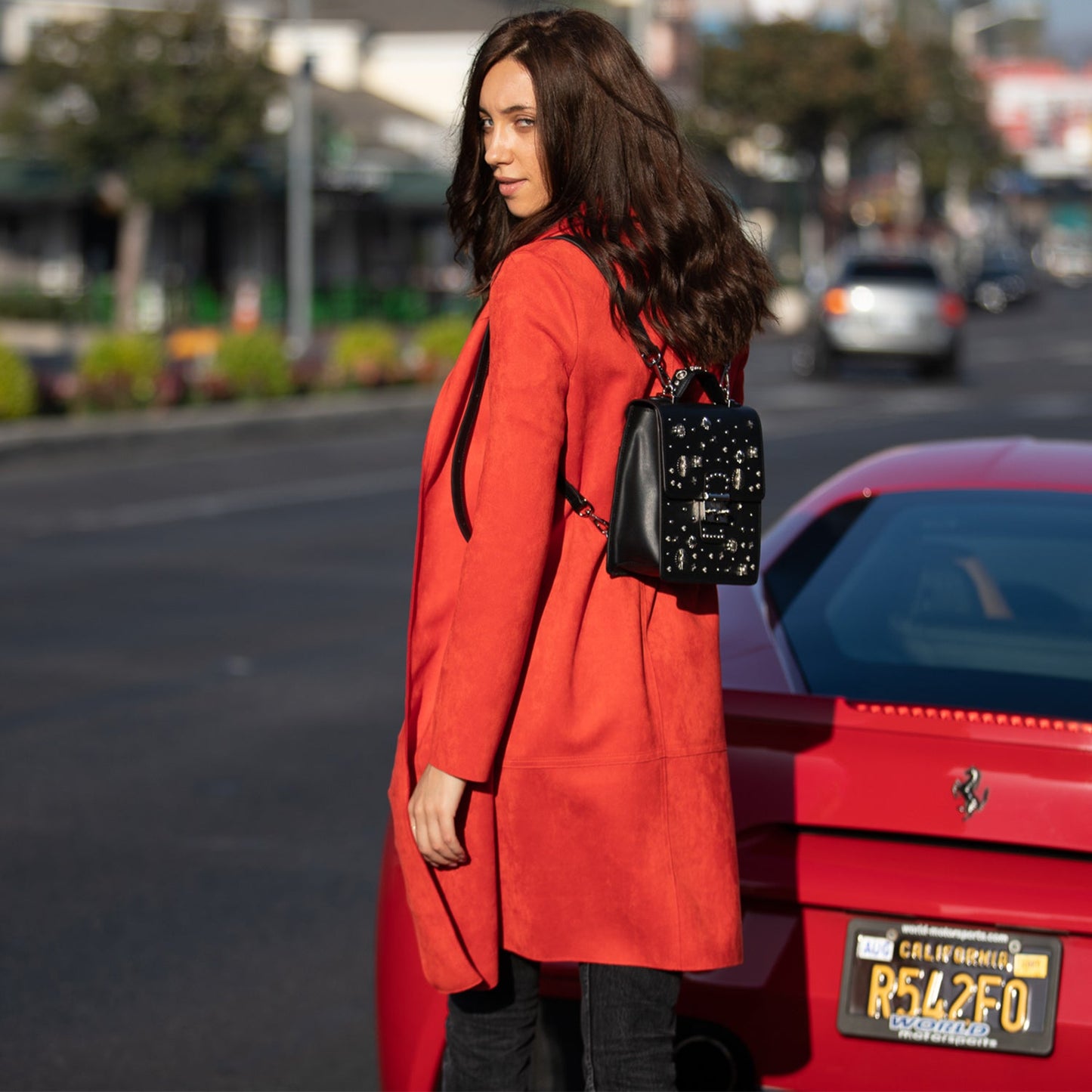 Hollywood Black Leather Backpack