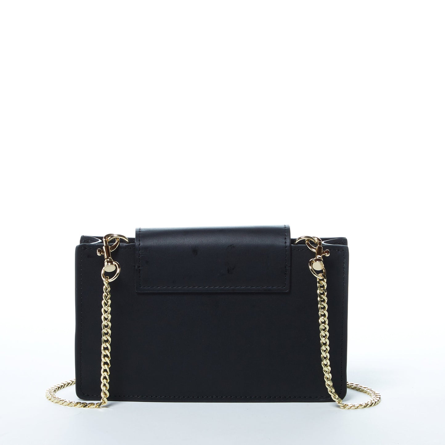 Mary Black Leather Small Wristlet