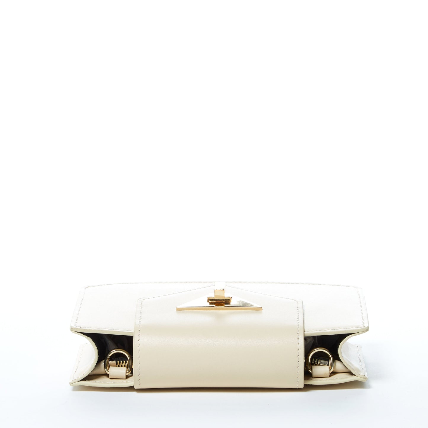 Mary Off-White Leather Mini Crossbody Wristlet