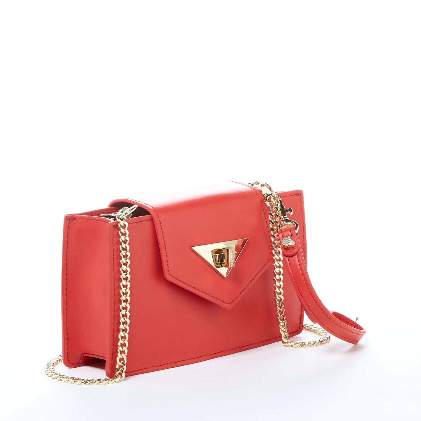 Mary Red Mini Leather Wristlet