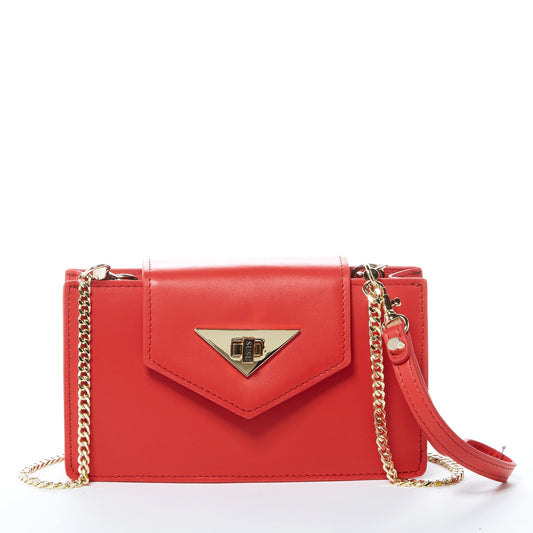 Mary Red Mini Leather Wristlet