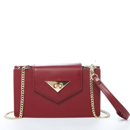 Mary Burgundy Leather Wristlet