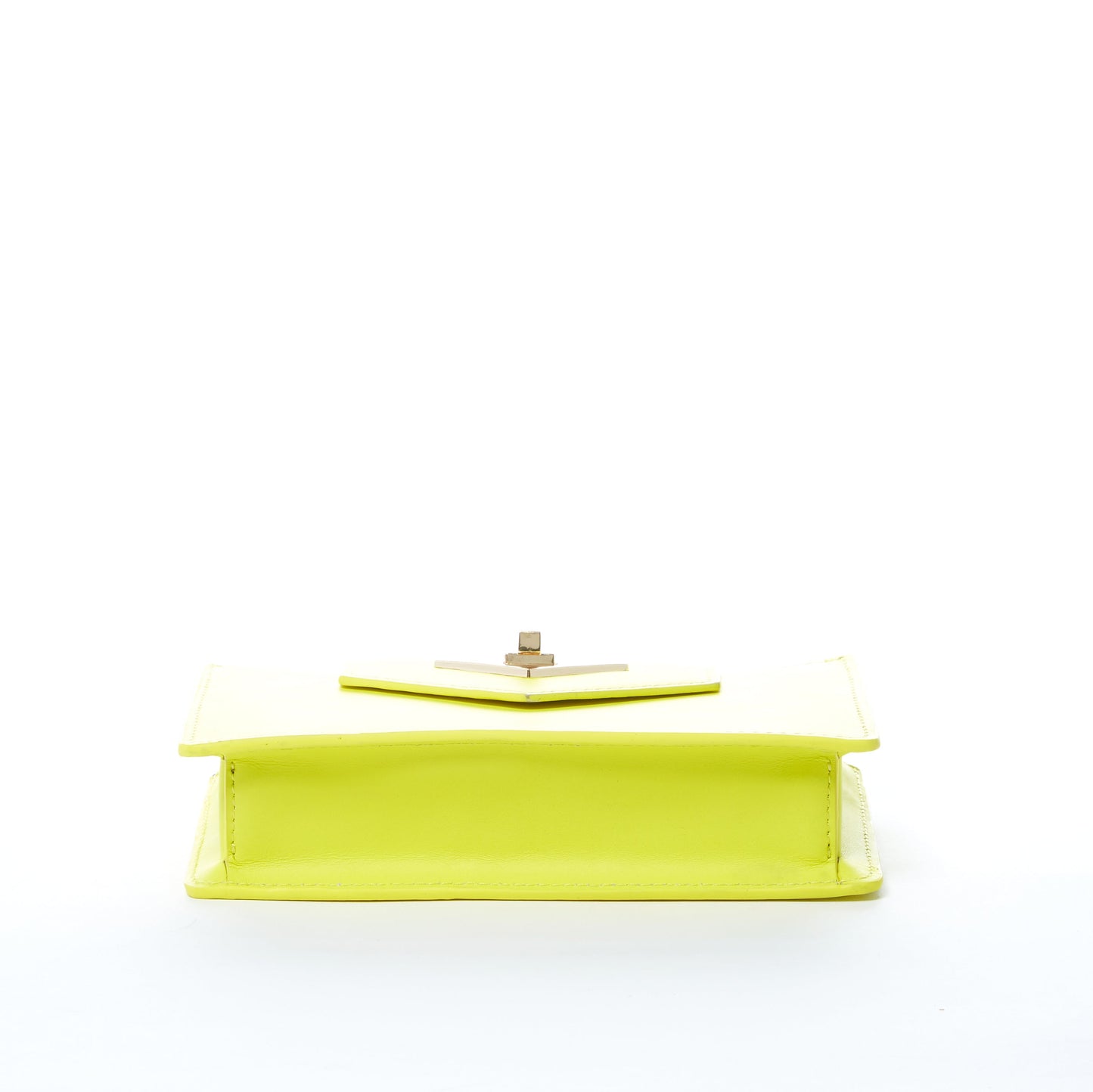 Mary Yellow Leather Mini Wristlet