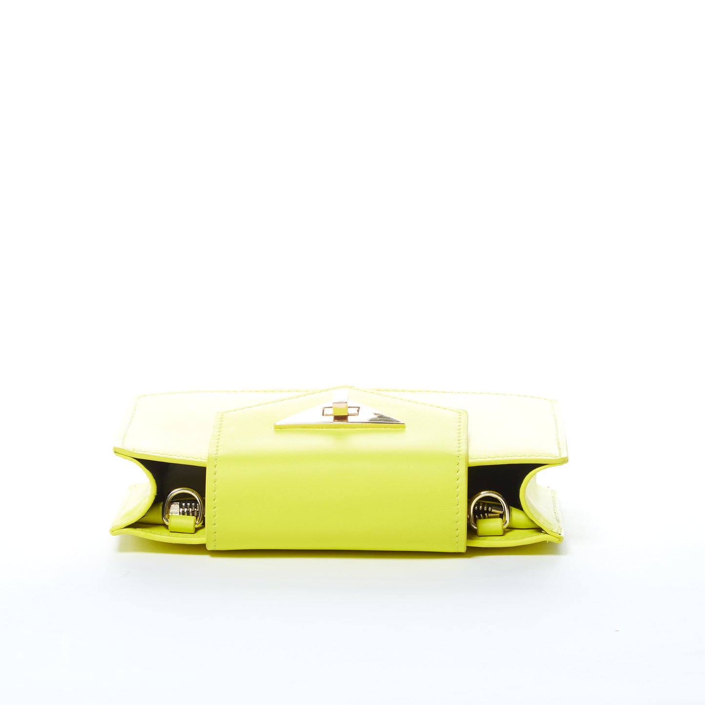 Mary Yellow Leather Mini Wristlet