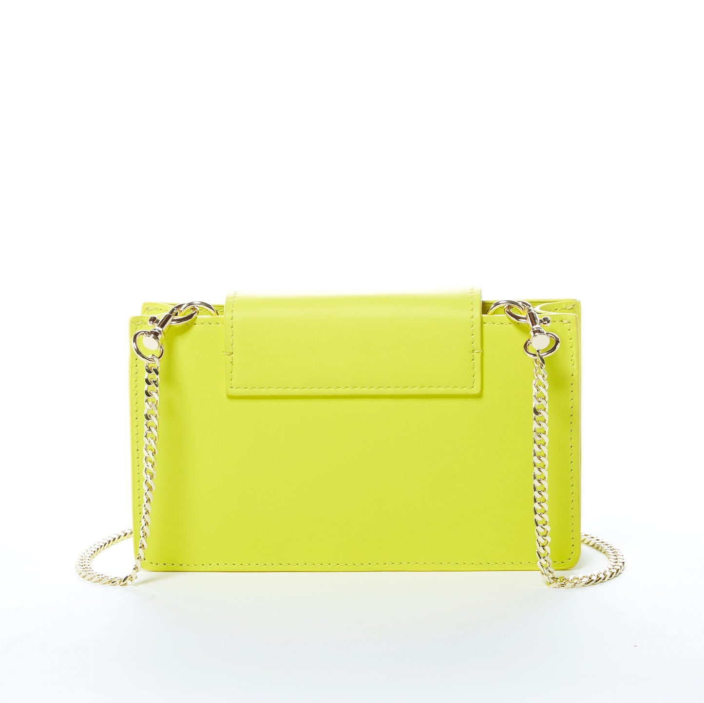 Mary Yellow Leather Mini Wristlet