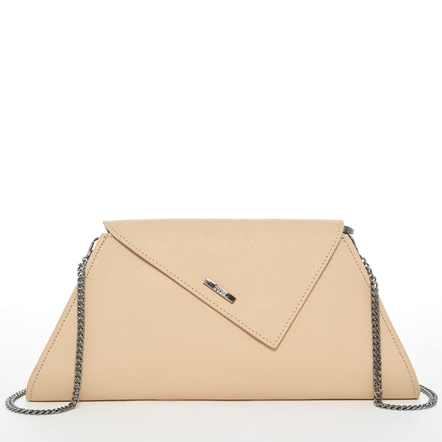 Angelica Nude Leather Clutch