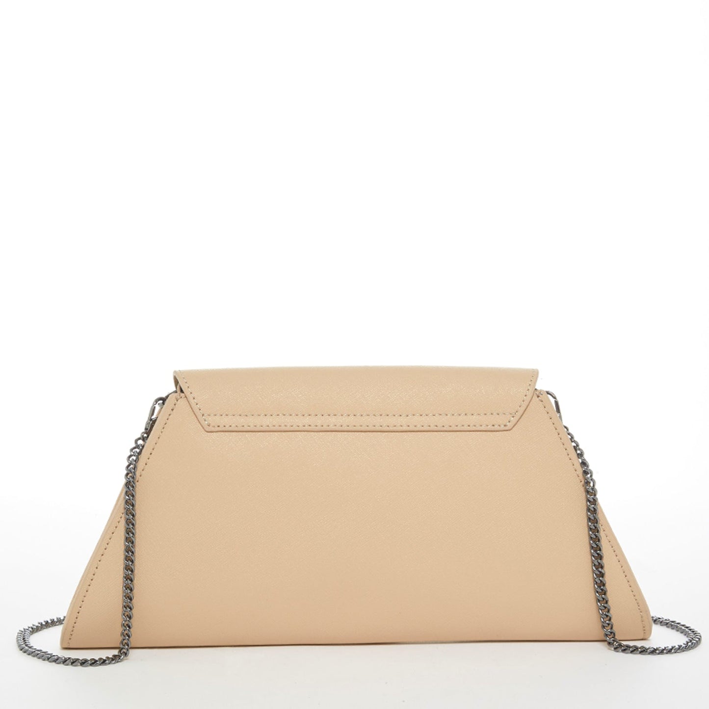 Angelica Nude Leather Clutch