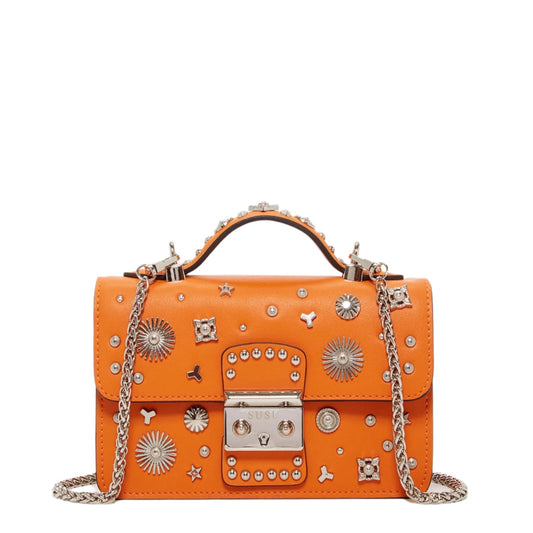 Hollywood Orange Studded Crossbody