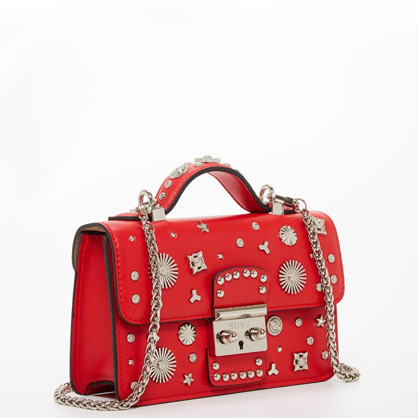 Hollywood Red Studded Crossbody