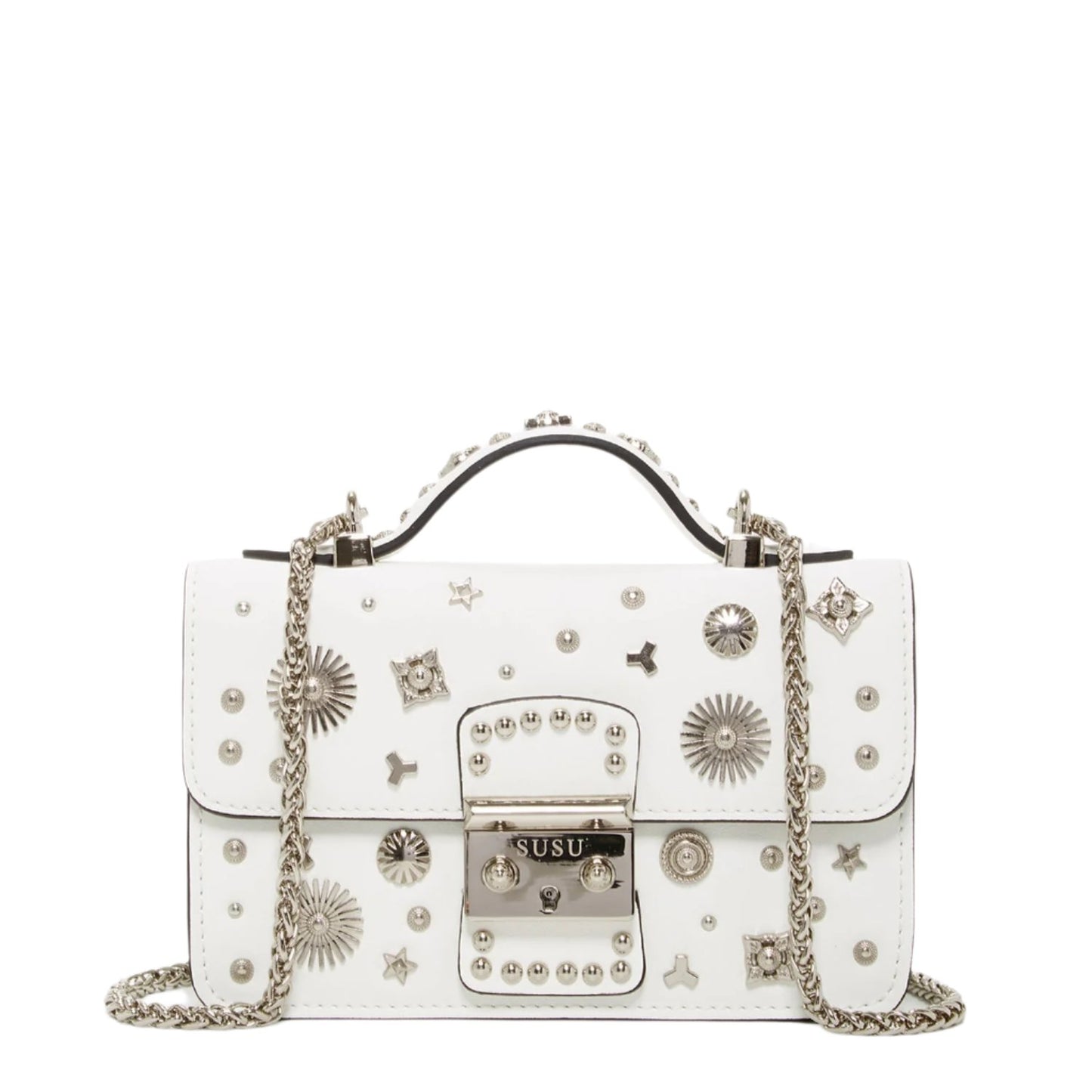 Hollywood White Leather Crossbody