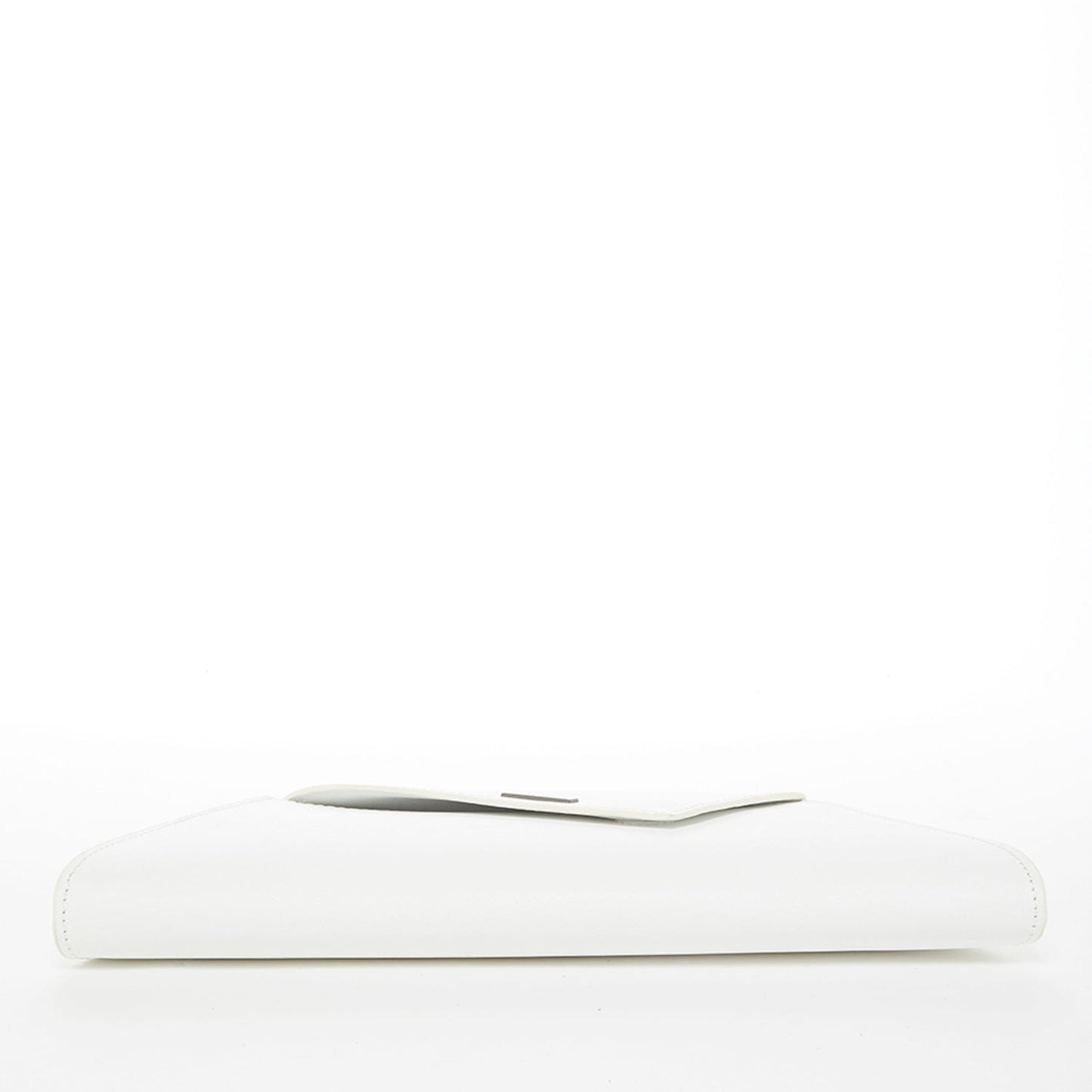 Angelica White Leather Clutch