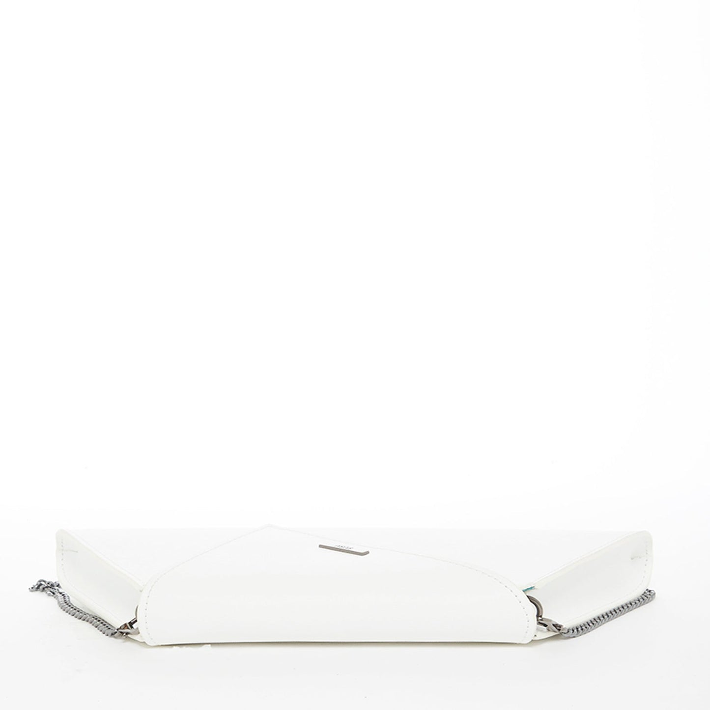 Angelica White Leather Clutch